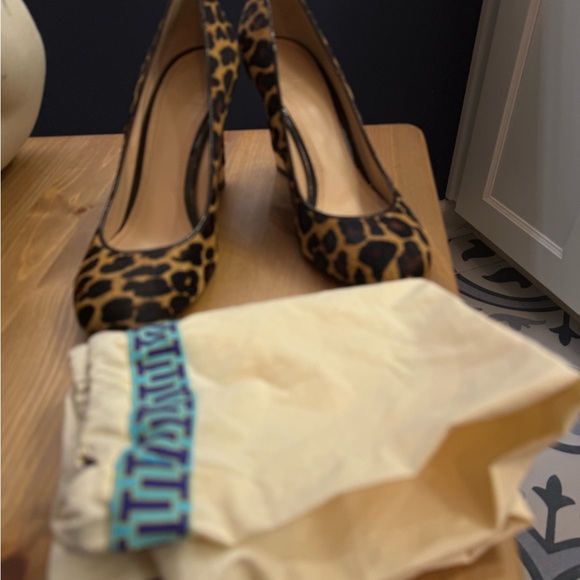 Tory Burch Shoes - Tory Burch Suede Leopard Print Pointed Toe High Heels - Women size 8